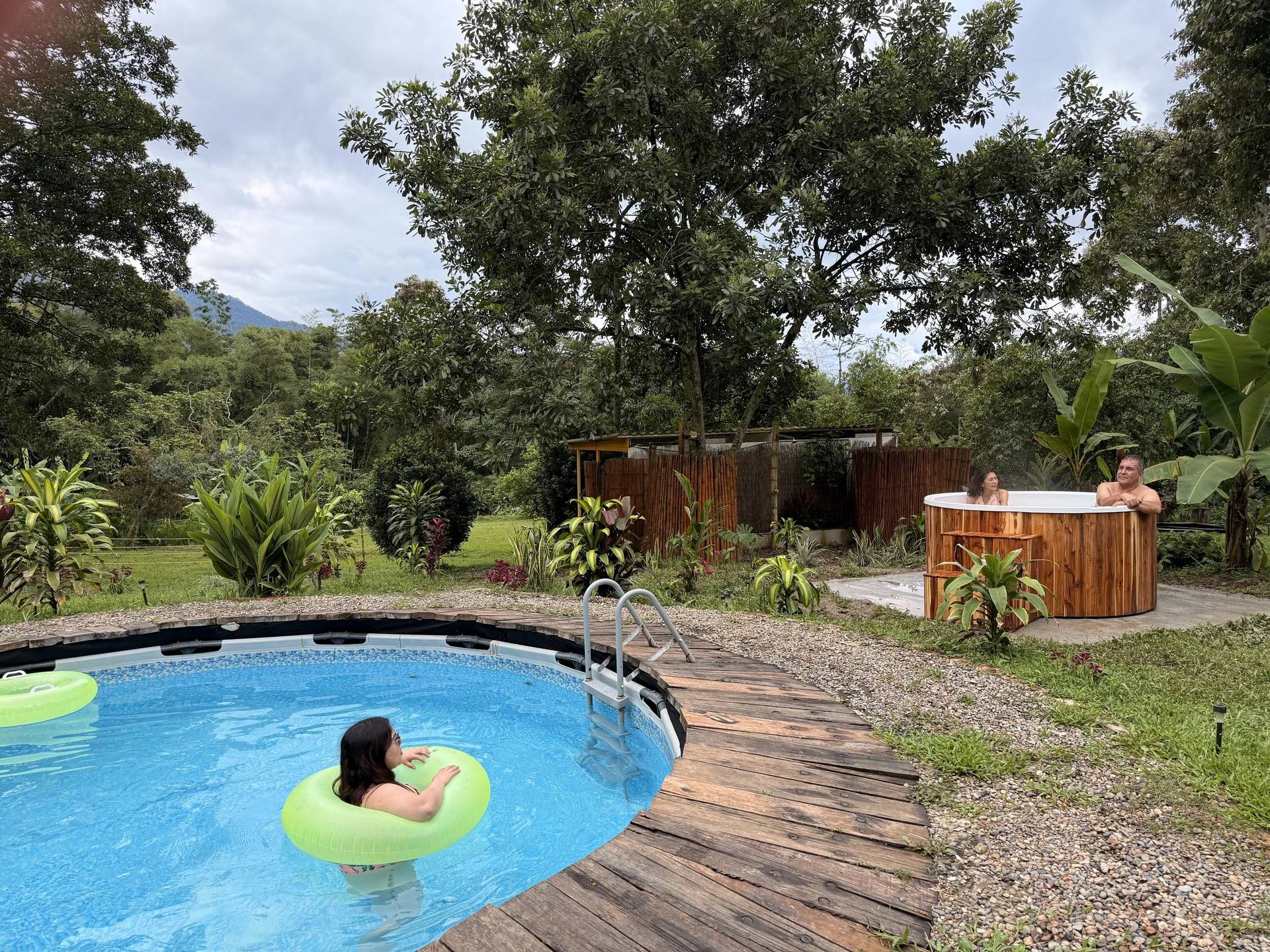 Day pass at El Nido Andino, the pool on a coffee farm