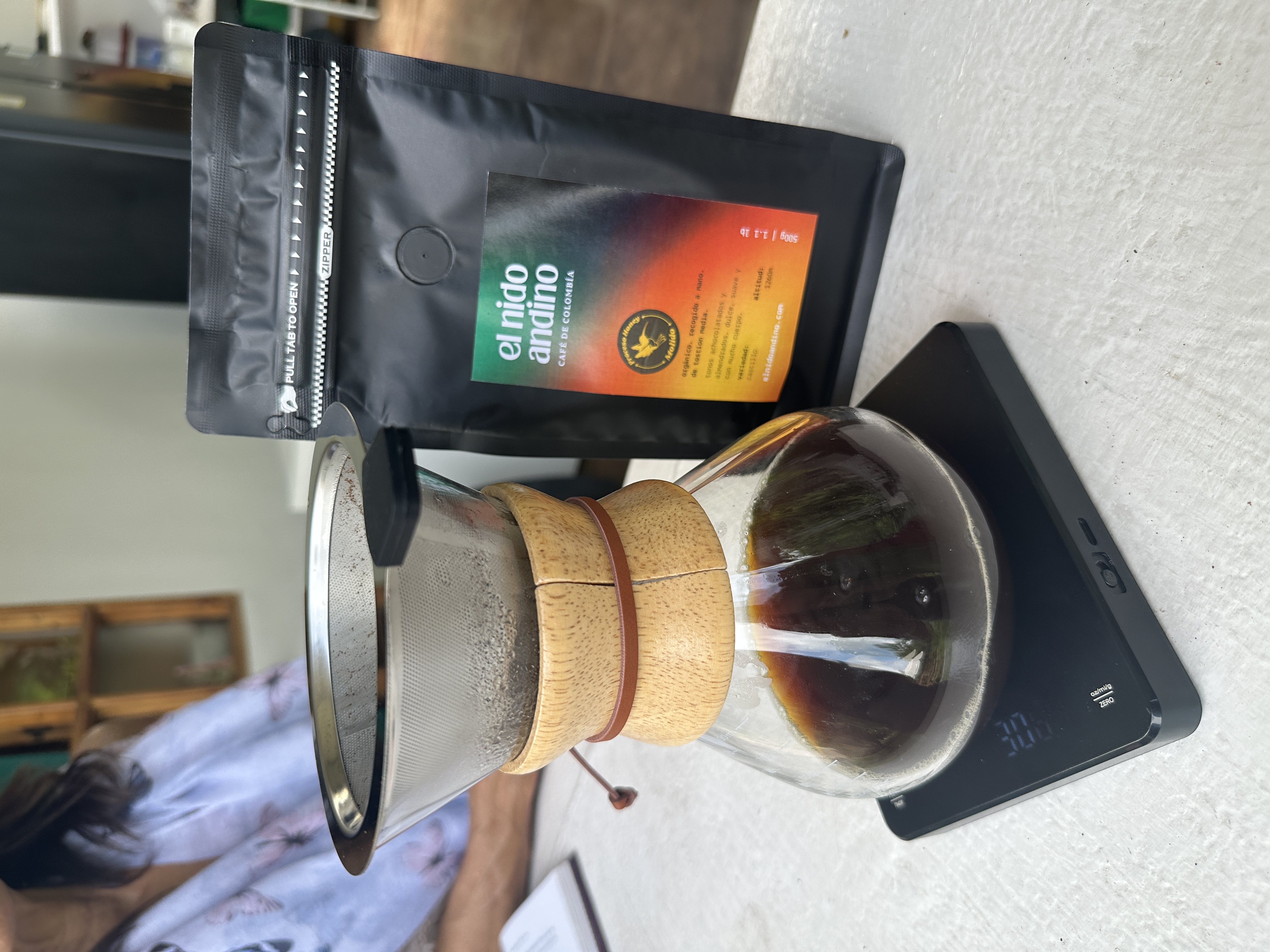 Preparación de café de la finca El Nido Andino en La Mesa, Cundinamarca